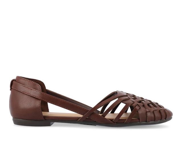 Women's Journee Collection Ekko Flats in Brown color