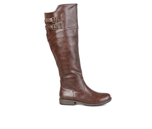 Women's Journee Collection Tori Extra Wide Calf Knee High Boots in Brown color