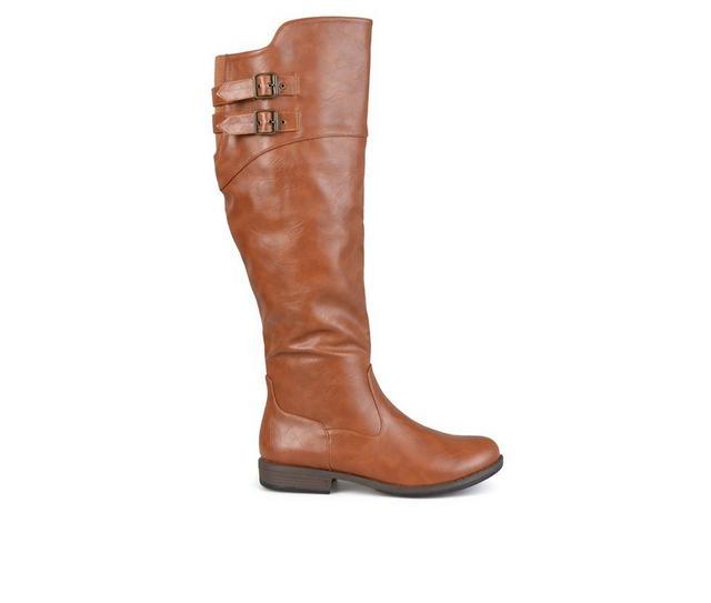 Women's Journee Collection Tori Extra Wide Calf Knee High Boots in Chestnut color