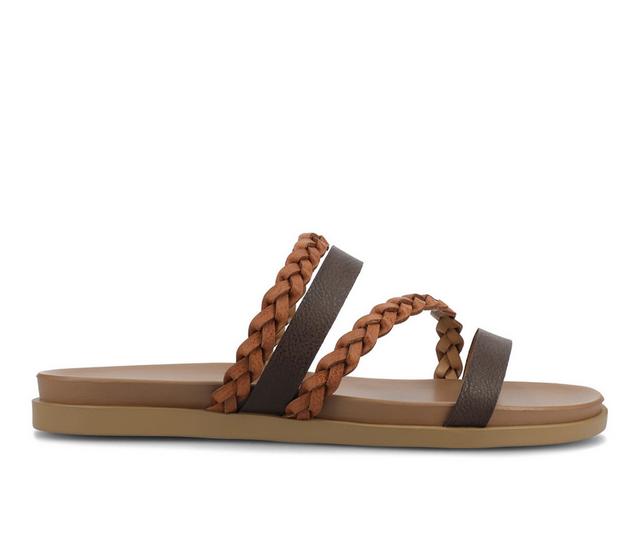Women's Journee Collection Colette Sandals in Cognac color