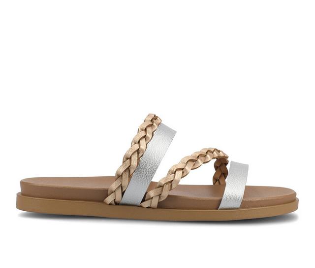 Women's Journee Collection Colette Sandals in Silver color