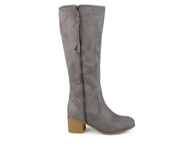 Women's Journee Collection Sanora Wide Calf Knee High Boots in Grey color