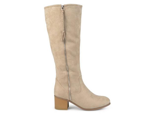 Women's Journee Collection Sanora Wide Calf Knee High Boots in Stone color