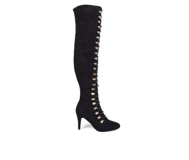 Women's Journee Collection Trill Wide Calf Over-The-Knee Boots in Black color