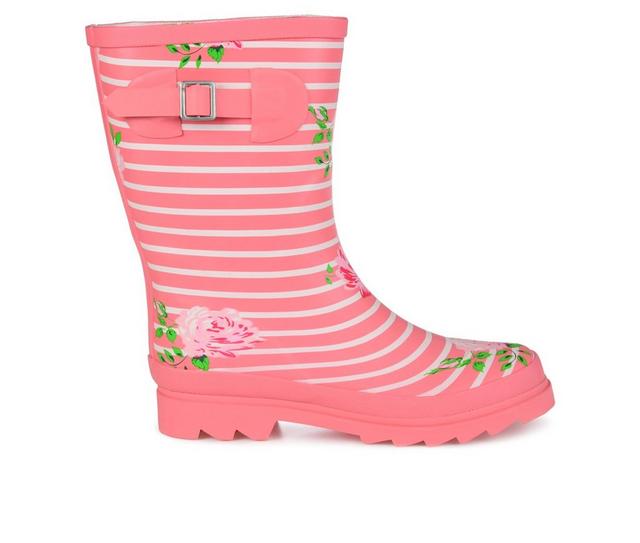Women's Journee Collection Seattle Rain Boots in Pink color