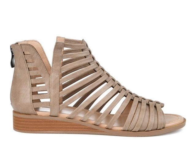 Women's Journee Collection Delilah Sandals in Taupe color