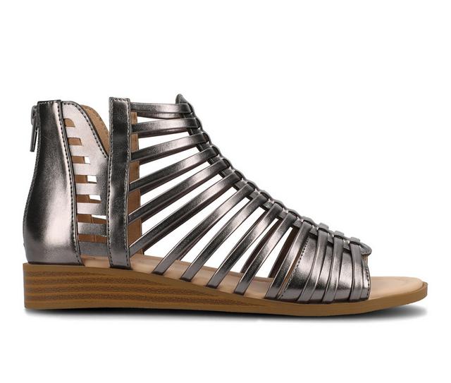 Women's Journee Collection Delilah Sandals in Pewter color