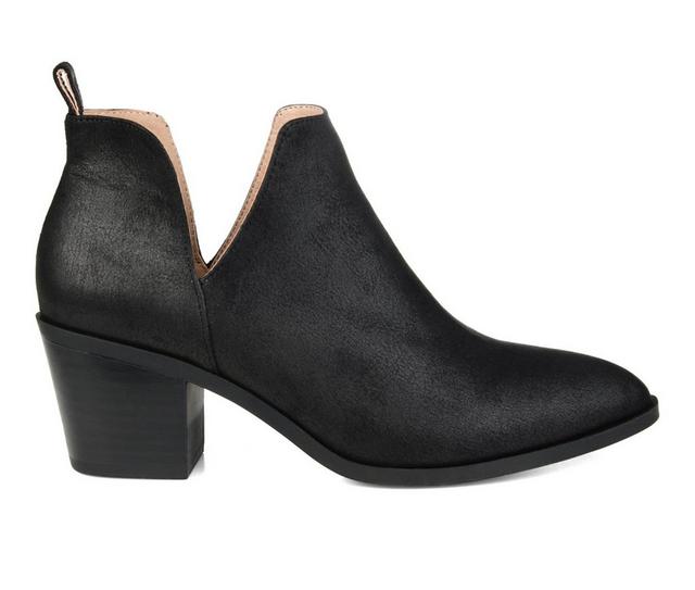Women's Journee Collection Lola Side Slit Booties in Black color
