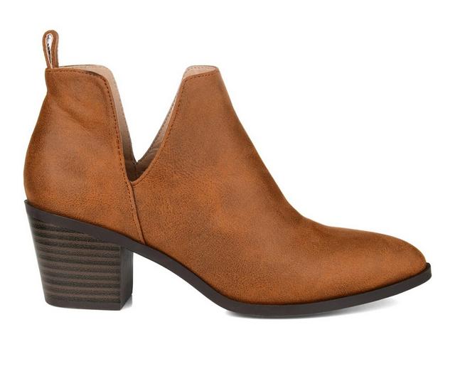 Women's Journee Collection Lola Side Slit Booties in Brown color