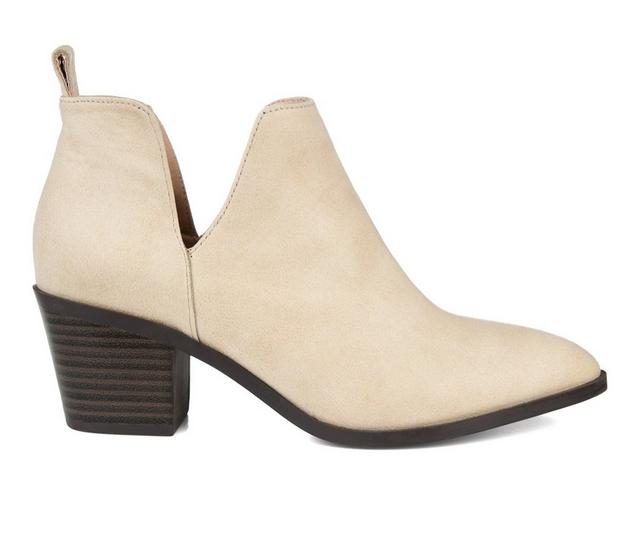 Women's Journee Collection Lola Side Slit Booties in Sand color