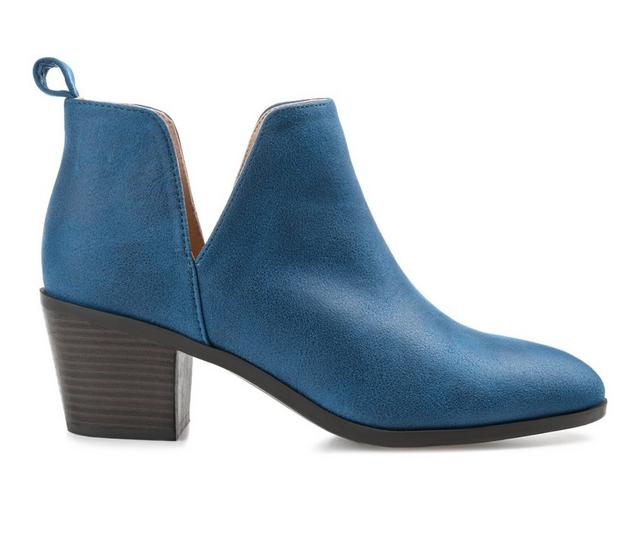 Women's Journee Collection Lola Side Slit Booties in Blue color