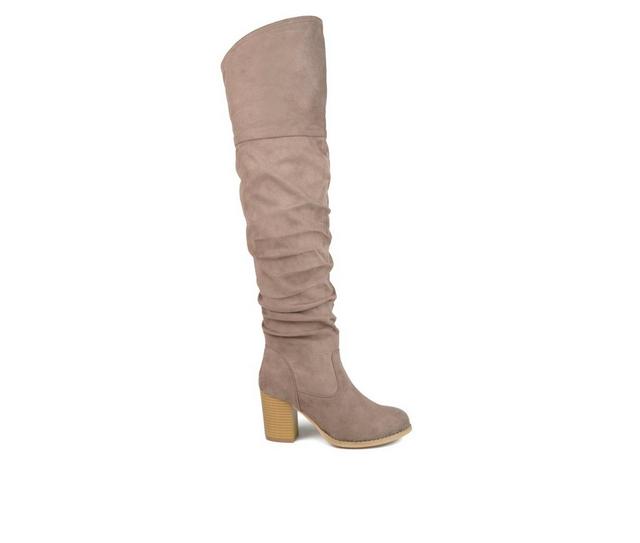 Women's Journee Collection Kaison Over-The-Knee Boots in Taupe color