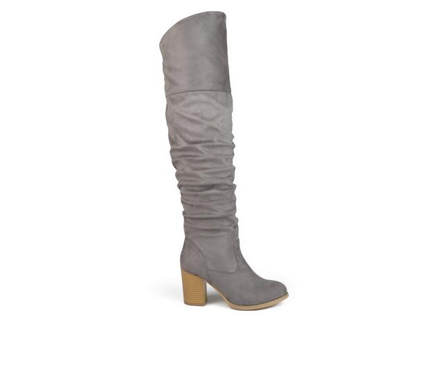 Women's Journee Collection Kaison Wide Calf Over-The-Knee Boots in Grey color