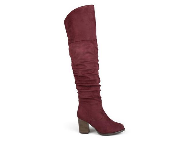 Women's Journee Collection Kaison Wide Calf Over-The-Knee Boots in Wine color