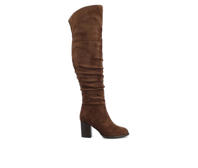 Women's Journee Collection Kaison Wide Calf Over-The-Knee Boots in Chocolate color