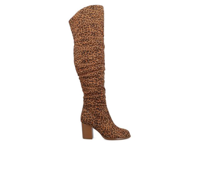 Women's Journee Collection Kaison Wide Calf Over-The-Knee Boots in Leopard color