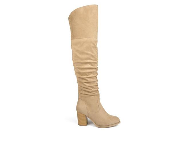 Women's Journee Collection Kaison Extra Wide Calf Over-The-Knee Boots in Stone color