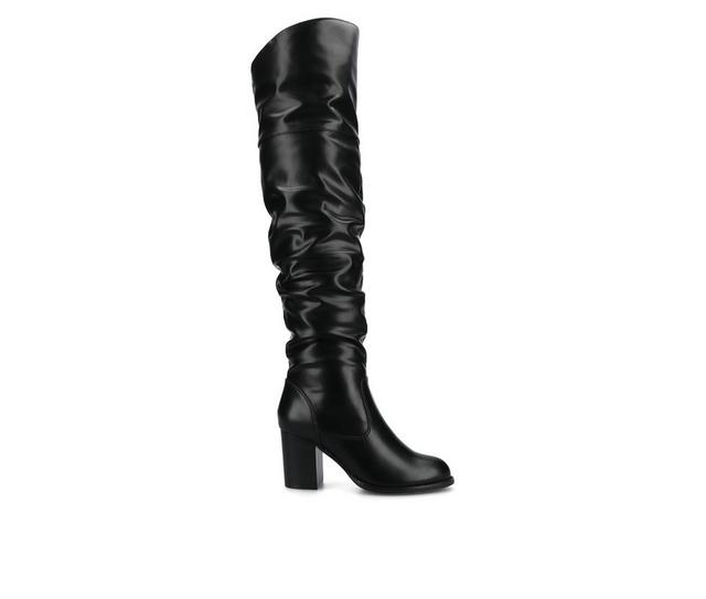 Women's Journee Collection Kaison Extra Wide Calf Over-The-Knee Boots in Black PU color