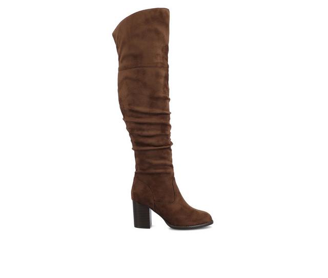 Women's Journee Collection Kaison Extra Wide Calf Over-The-Knee Boots in Chocolate color