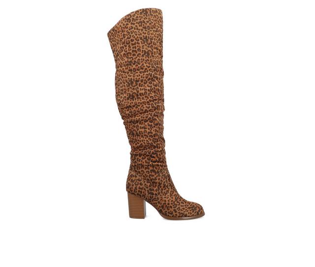 Women's Journee Collection Kaison Extra Wide Calf Over-The-Knee Boots in Leopard color