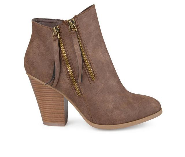 Women's Journee Collection Vally Booties in Brown color