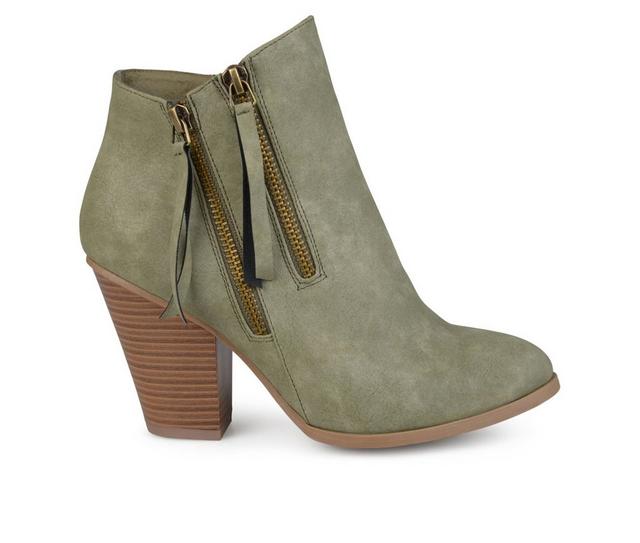 Women's Journee Collection Vally Booties in Olive color