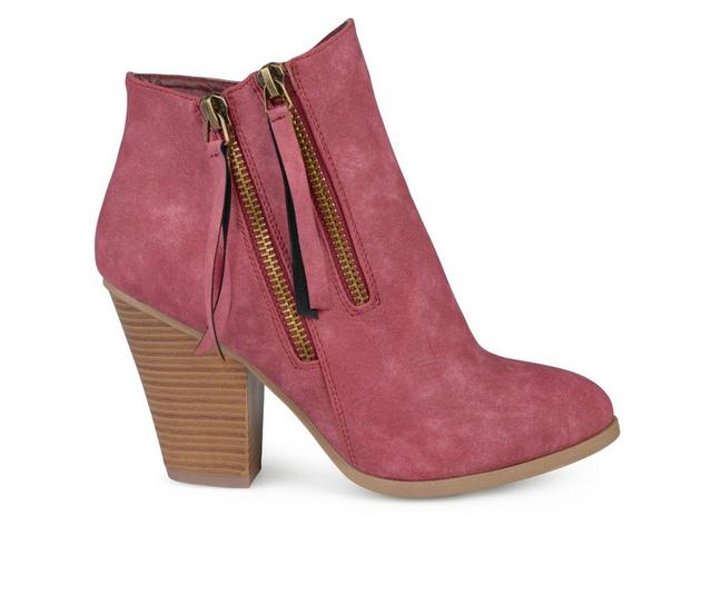 Women's Journee Collection Vally Booties in Wine color