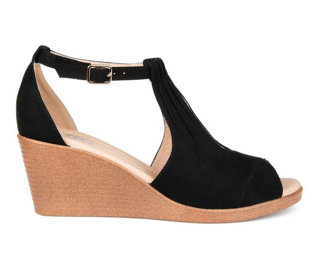 Women's Journee Collection Kedzie Wedges in Black color