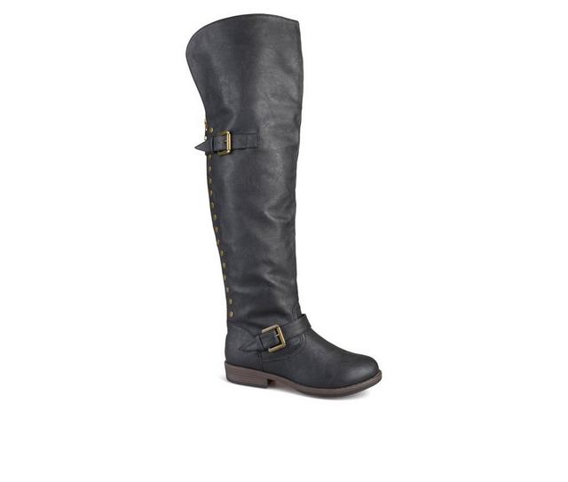 Women's Journee Collection Kane Wide Calf Over-The-Knee Boots in Black color