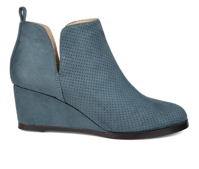 Women's Journee Collection Mylee Wedge Booties in Blue color