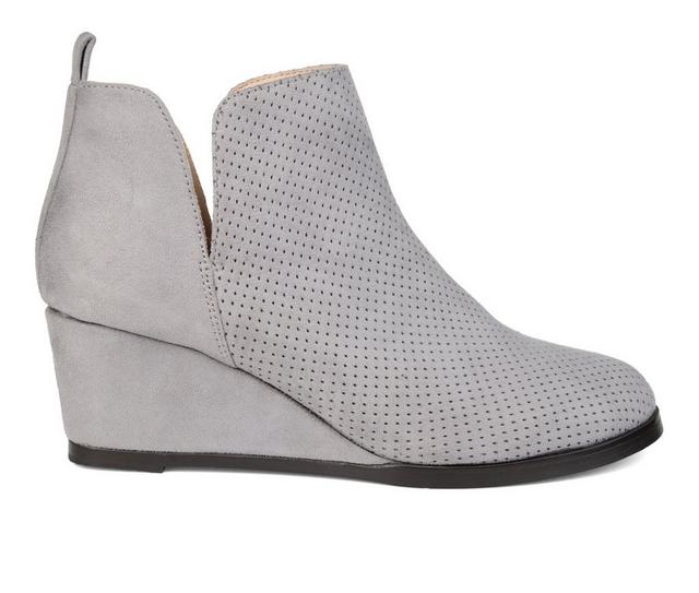 Women's Journee Collection Mylee Wedge Booties in Grey color