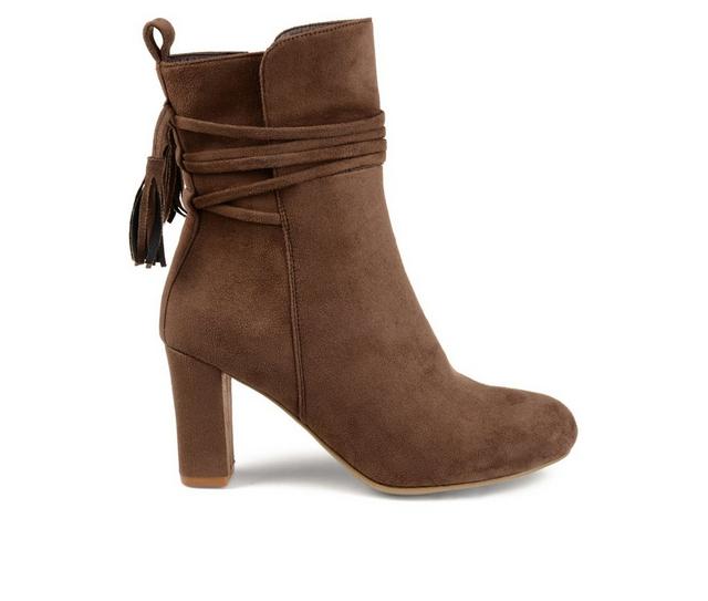 Women's Journee Collection Zuri Booties in Taupe color