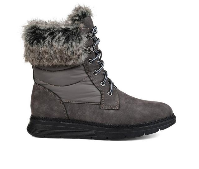 Women's Journee Collection Flurry Winter Boots in Grey color