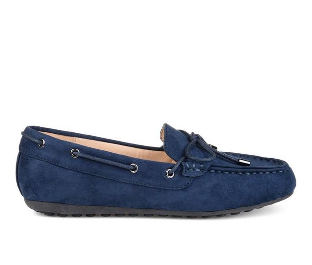 Women's Journee Collection Thatch Mocassin Loafers in Navy color
