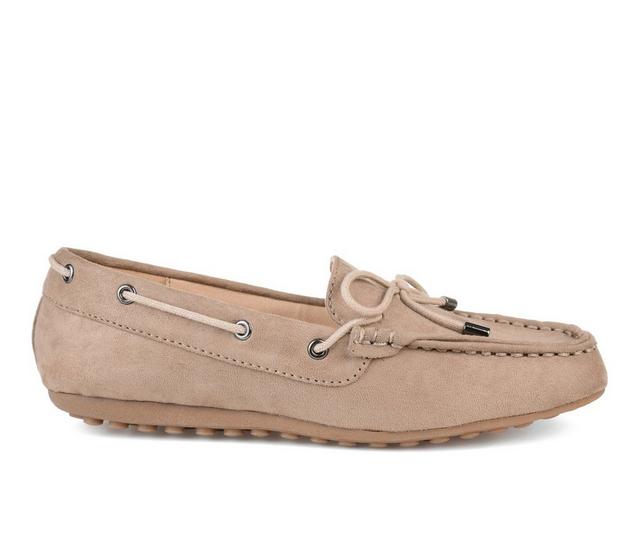 Women's Journee Collection Thatch Mocassin Loafers in Taupe color