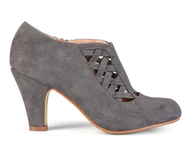 Women's Journee Collection Piper Booties in Grey color