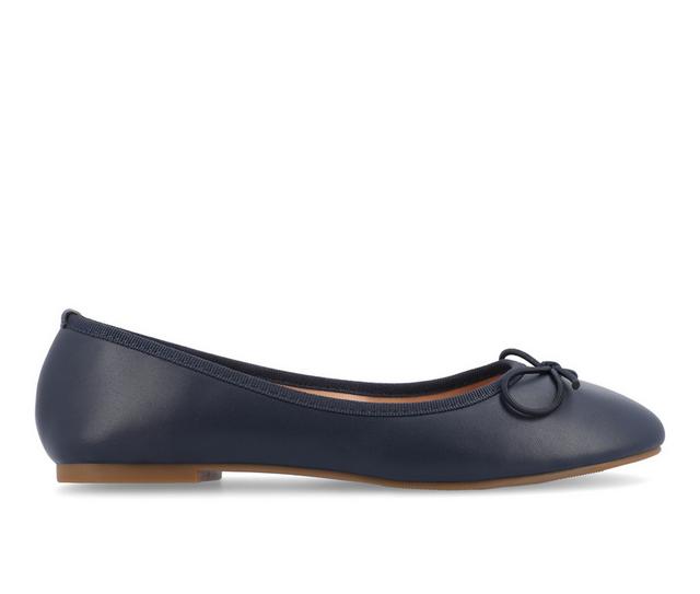 Women's Journee Collection Vika Flats in Navy color