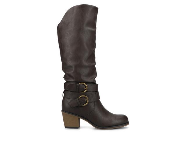 Women's Journee Collection Late Knee High Boots in Dark Brown color