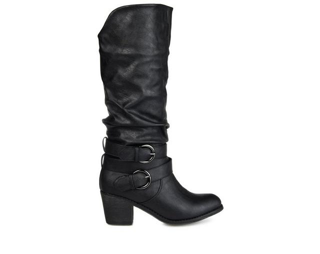 Women's Journee Collection Late Wide Calf Knee High Boots in Black color
