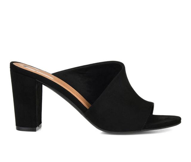 Women's Journee Collection Allea Block Heel Dress Sandals in Black color