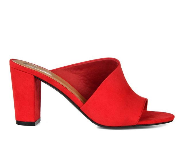 Women's Journee Collection Allea Block Heel Dress Sandals in Red color