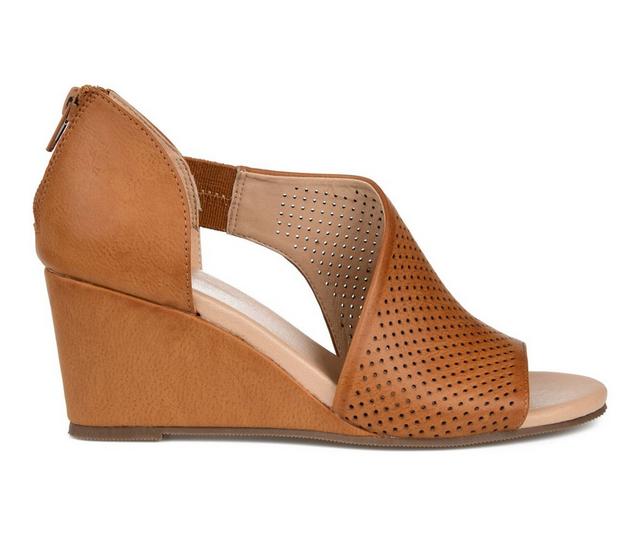 Women's Journee Collection Aretha Wedges in Cognac color