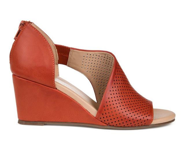 Women's Journee Collection Aretha Wedges in Rust color