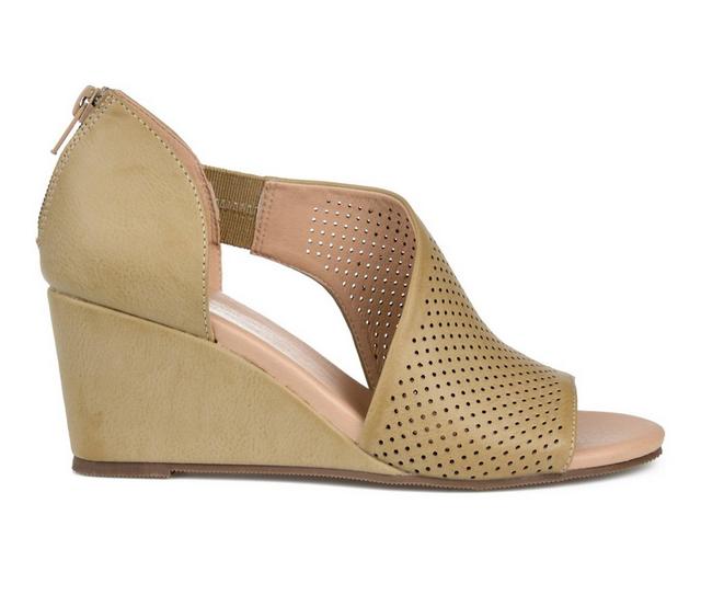 Women's Journee Collection Aretha Wedges in Taupe color