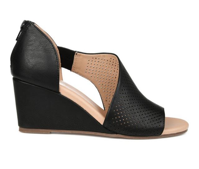 Women's Journee Collection Aretha Wedges in Black Wide color