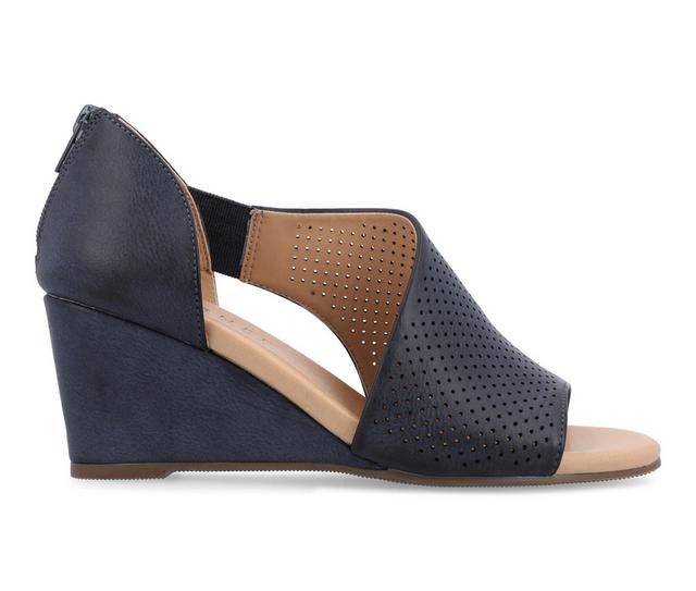 Women's Journee Collection Aretha Wedges in Blue color