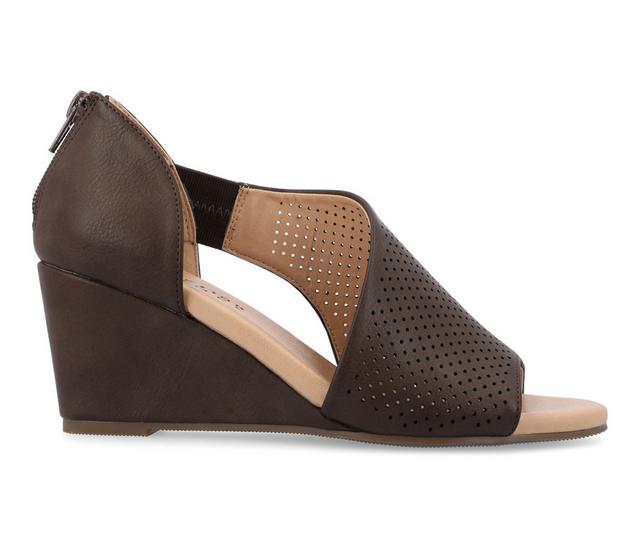 Women's Journee Collection Aretha Wedges in Brown color