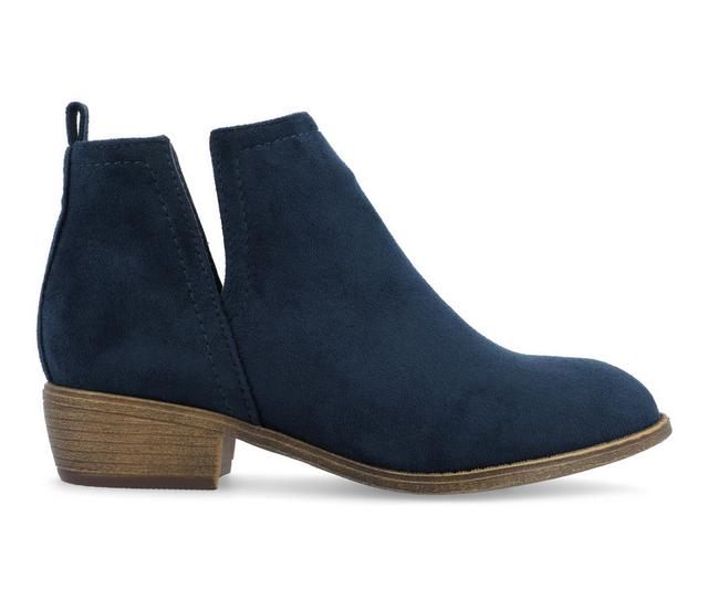 Women's Journee Collection Rimi Side Slit Booties in Blue color