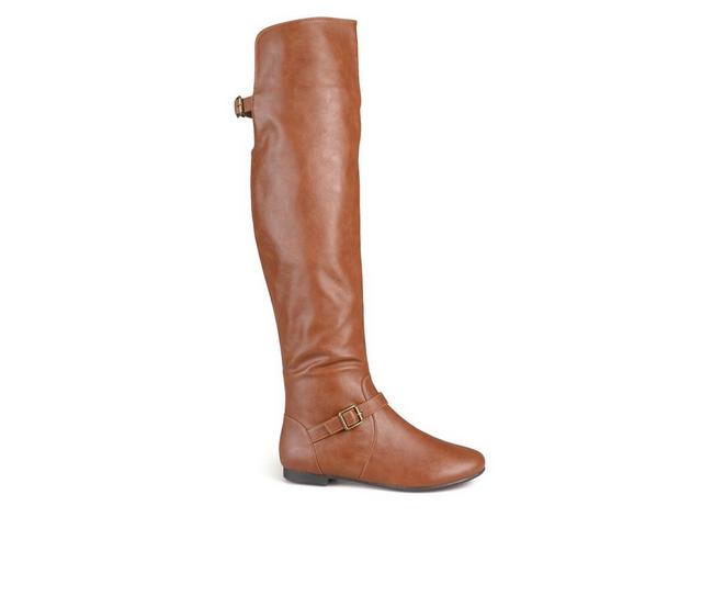 Women's Journee Collection Loft Wide Calf Over-The-Knee Boots in Chestnut color