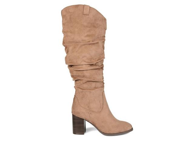 Women's Journee Collection Aneil Extra Wide Calf Knee High Boots in Taupe color